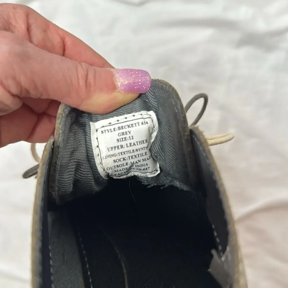 Steve Madden Grey Beckett Leather Lace Up Chukka Ankle Boots. Size 12.